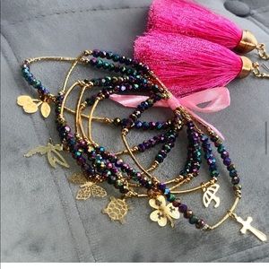 Mexican hand made bracelets and earrings set